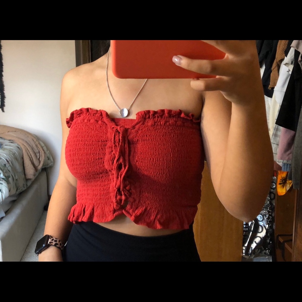 Red tube top
